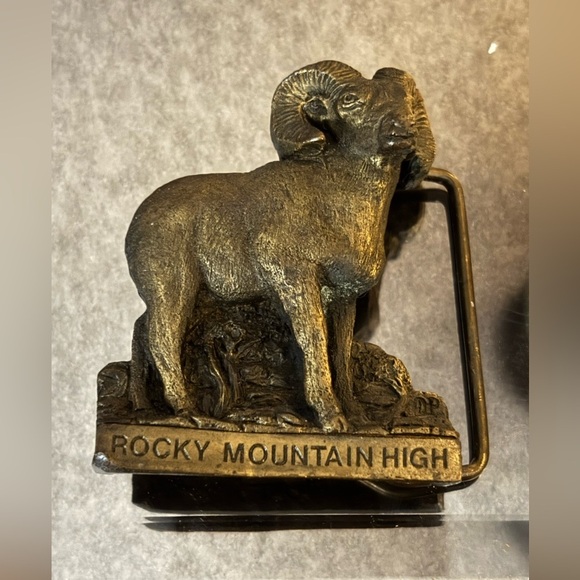 spec cast Other - Vintage 1979 Spec Cast Denver Bighorn Ram "Rocky Mountain High" Belt Buckle​​
